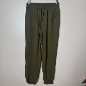 Japna Pants Women's Large Olive Green Joggers Pull On Elastic Waist Pockets
